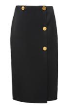 Versace Button Front Satin Skirt