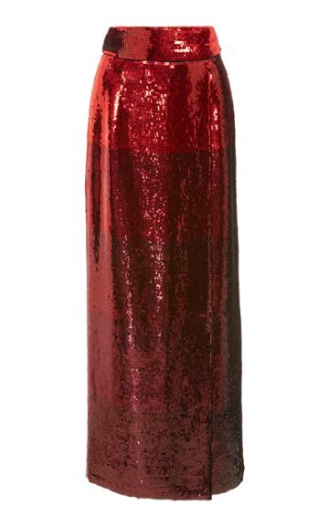 Sally Lapointe Ombre Sequins Wrap Skirt