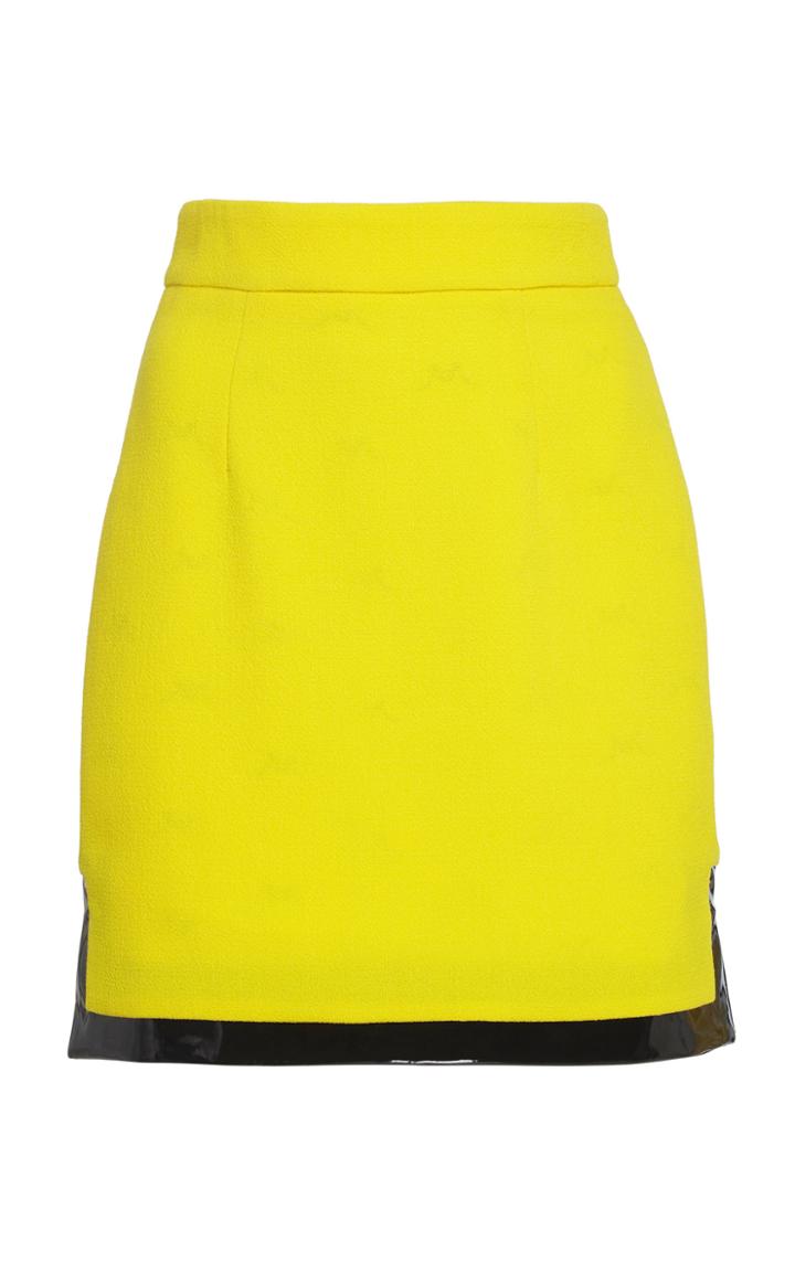 Moda Operandi Rowen Rose Vinyl-detailed Wool Crepe Mini Skirt Size: 34