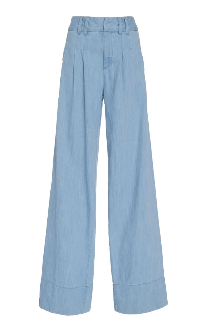 Veronica Beard Layla Cotton Wide-leg Pants
