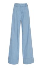 Veronica Beard Layla Cotton Wide-leg Pants