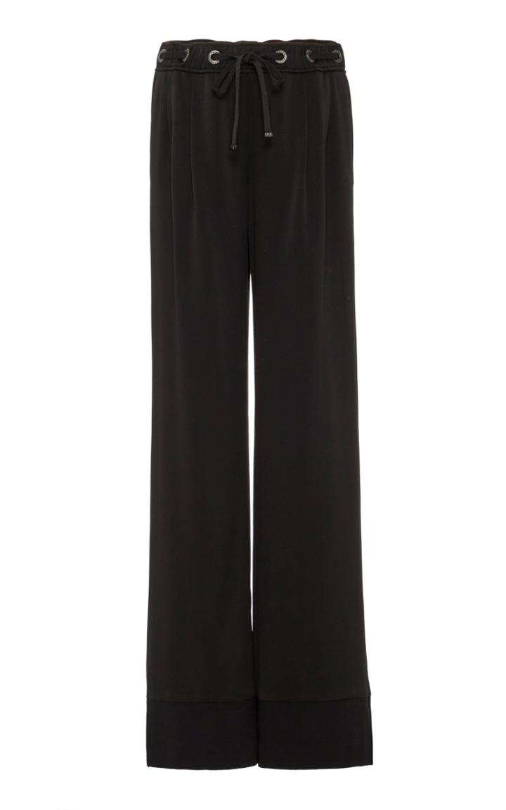 Bogner Sport Francine Tie-waist Satin Wide-leg Pants Size: 4