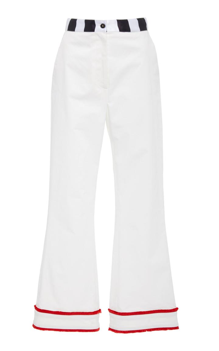 Stella Jean Crisp Check Fringe Pants