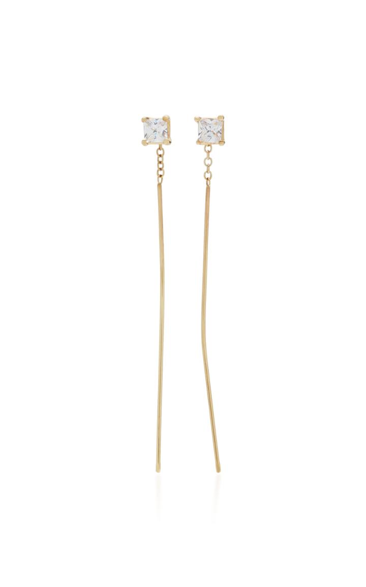 Lil Milan Milkway Pin 9k Gold Crystal Earrings