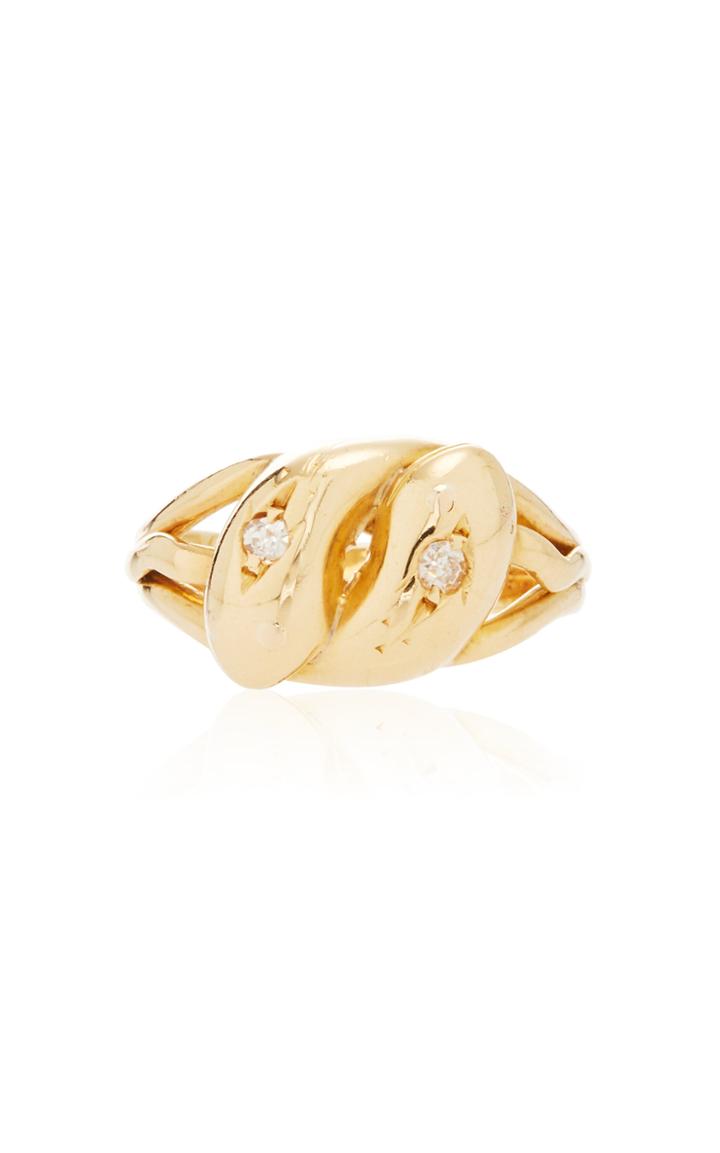 Moda Operandi Stephanie Windsor 18k Yellow Gold Victorian Double Snake Ring