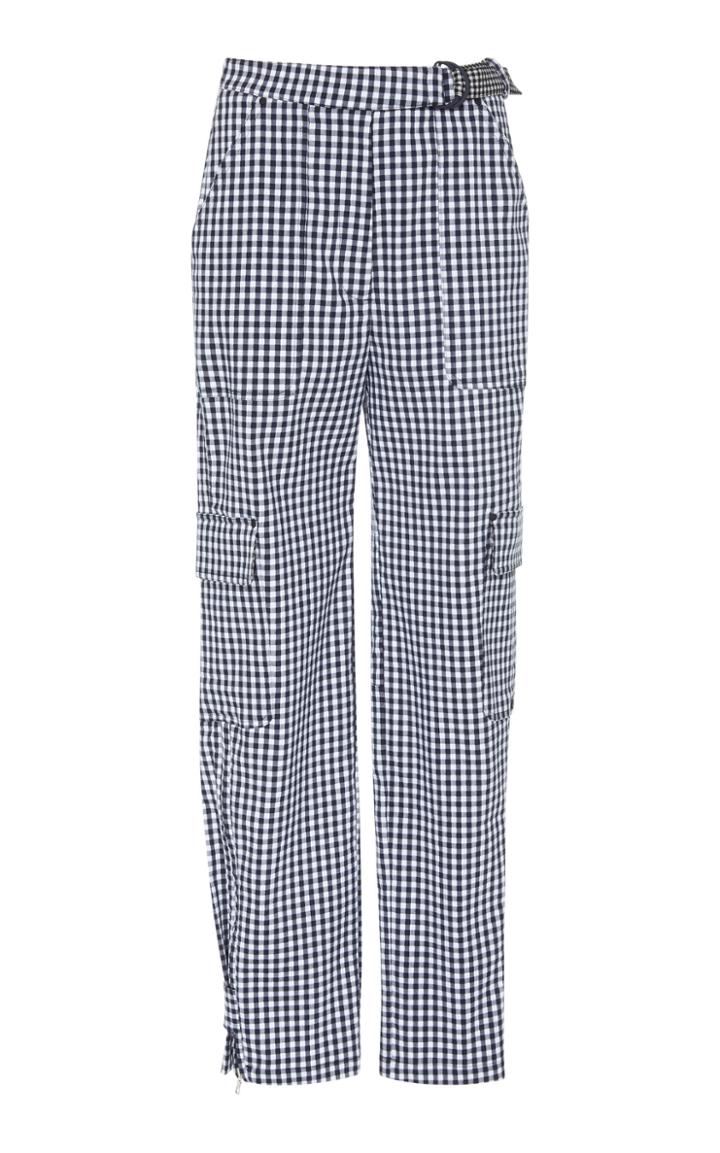 Jonathan Simkhai Seersucker Gingham Cargo Pant