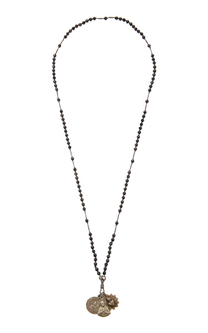 Miracle Icons Faceted Onyx Rosary Necklace