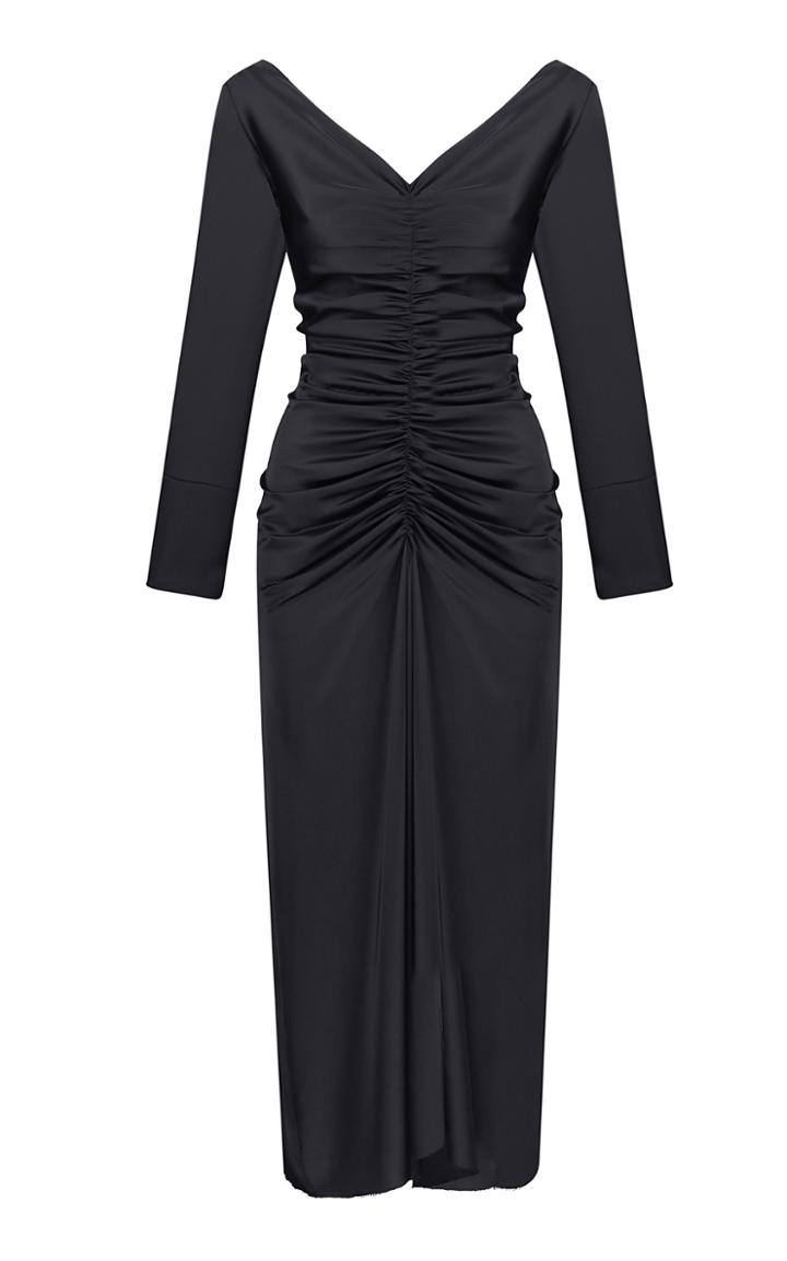 Moda Operandi Anna October Ruched Satin Dress