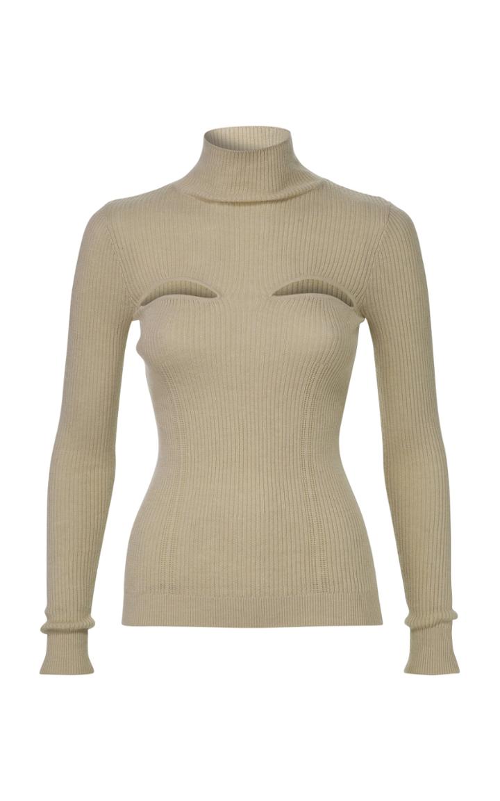 Moda Operandi Dodo Bar Or Modonna Cutout Ribbed-knit Mockneck Sweater