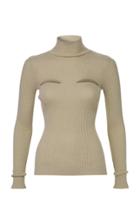 Moda Operandi Dodo Bar Or Modonna Cutout Ribbed-knit Mockneck Sweater
