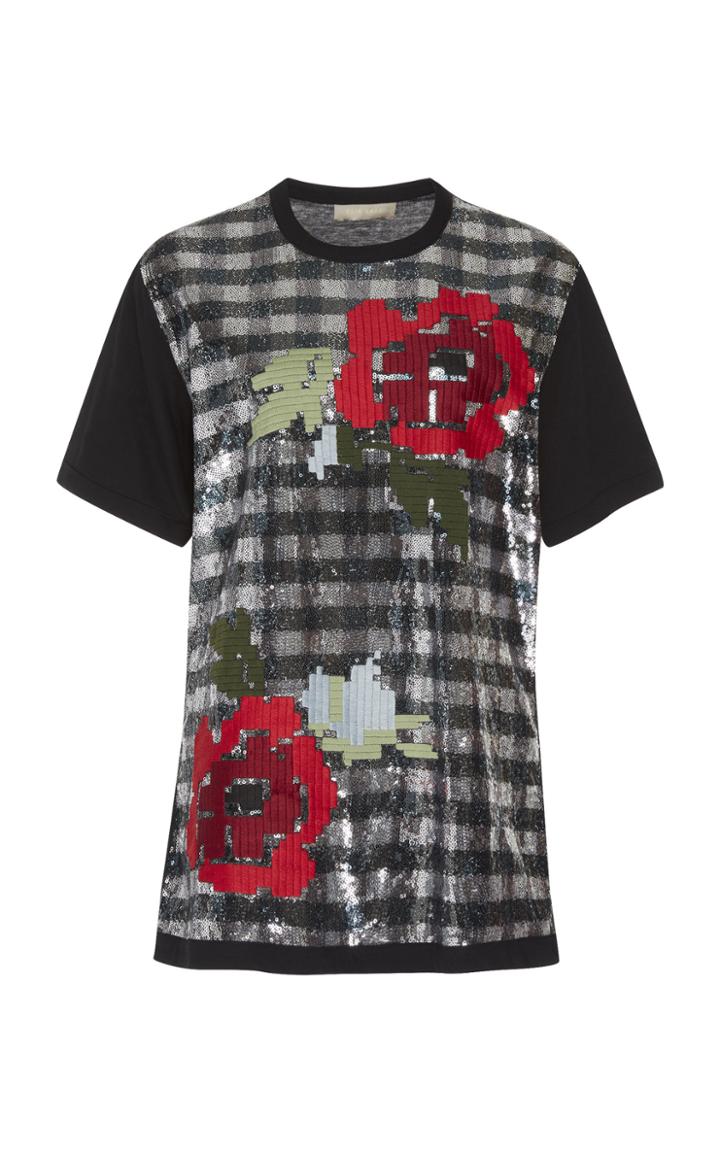 Elie Saab Floral Embroidered Tee