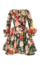 Moda Operandi Richard Quinn Floral-print Bow-embellished Satin Dress Size: 6
