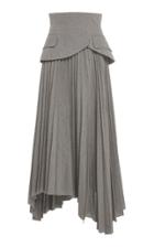 A.w.a.k.e. Pleated Peplum Cotton Skirt