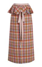 Brock Collection Perla Wool Plaid Midi Skirt