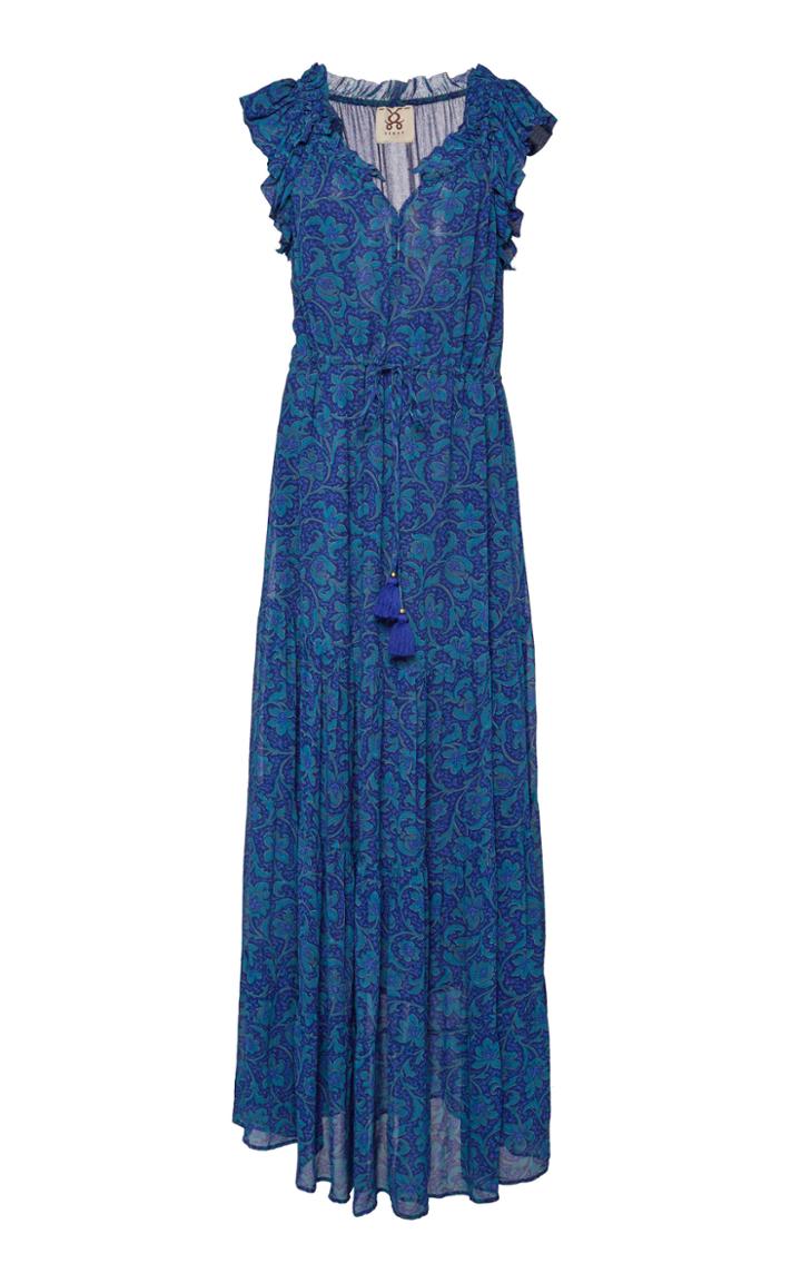 Figue Gianna Ruffle-detailed Batik-print Chiffon Maxi Dress