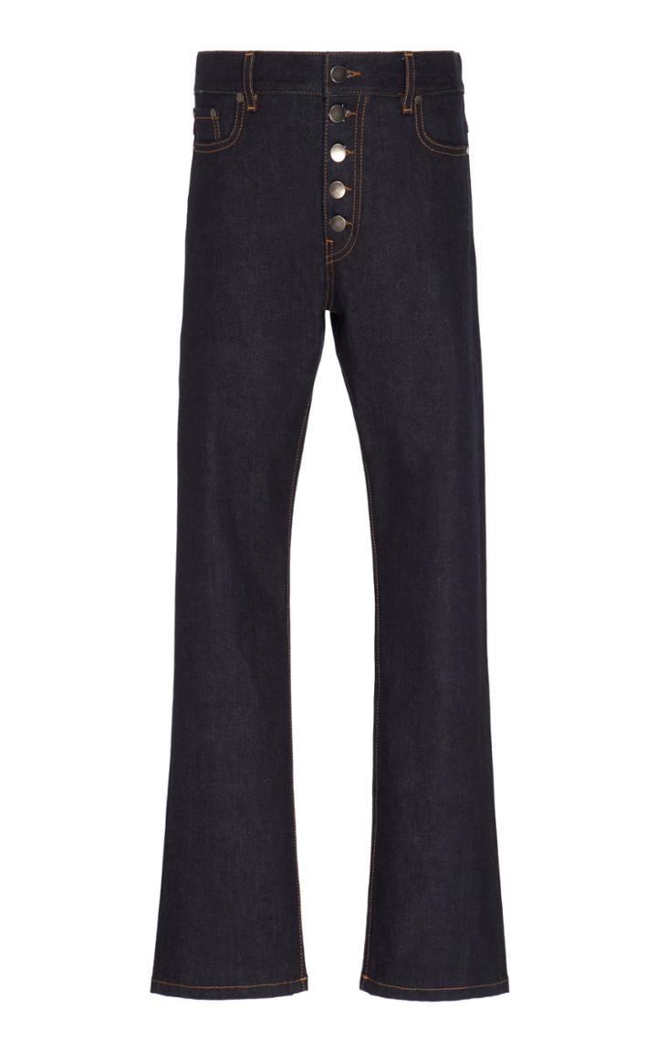 Moda Operandi Joseph Den Stretch High-rise Straight-leg Jeans Size: 24