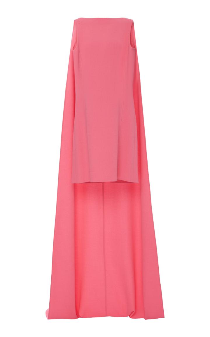 Oscar De La Renta Cape-accented Wool-blend Shift Dress