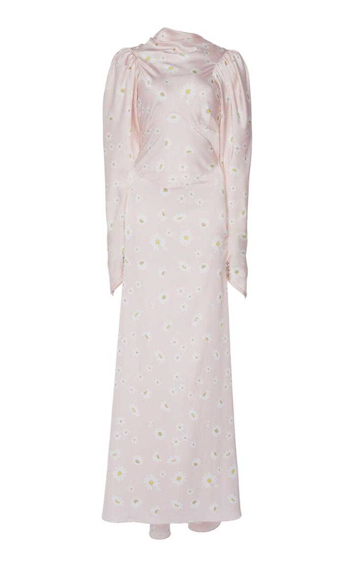 Paco Rabanne Floral Satin Maxi Dress