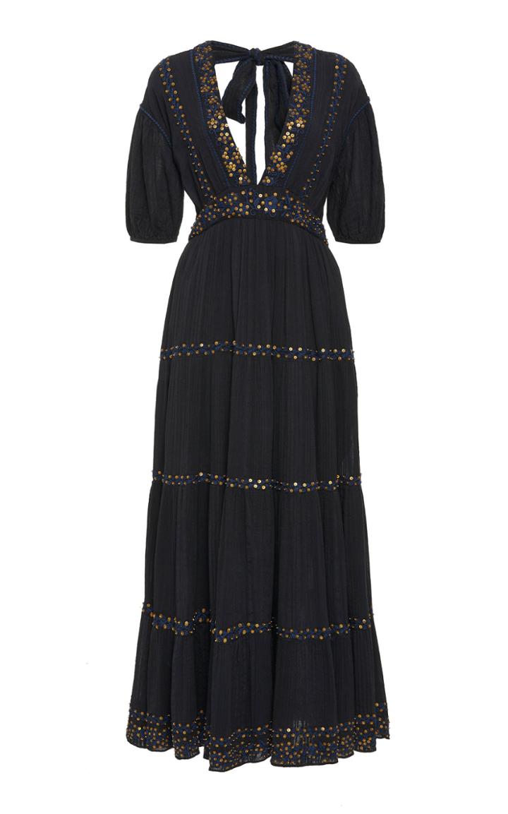 Ulla Johnson Alma Tiered Peasant Cotton Maxi Dress