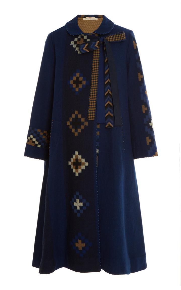 Pro Printed Wool Midi Coat