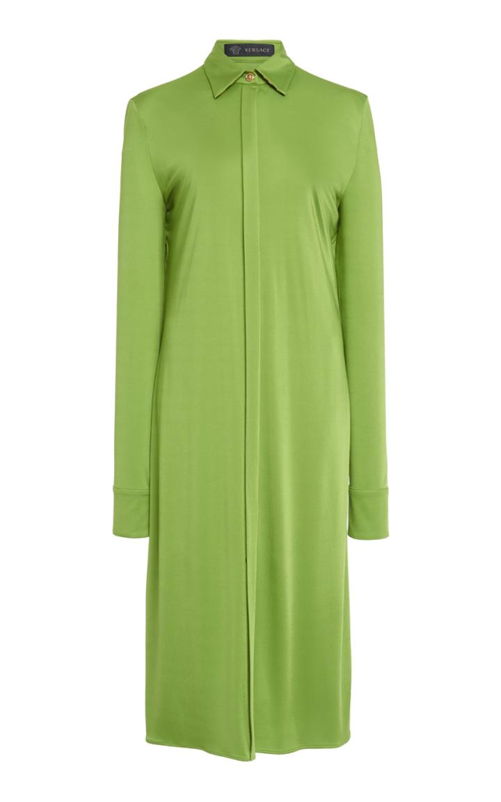 Versace Button-up Satin Shirt Dress