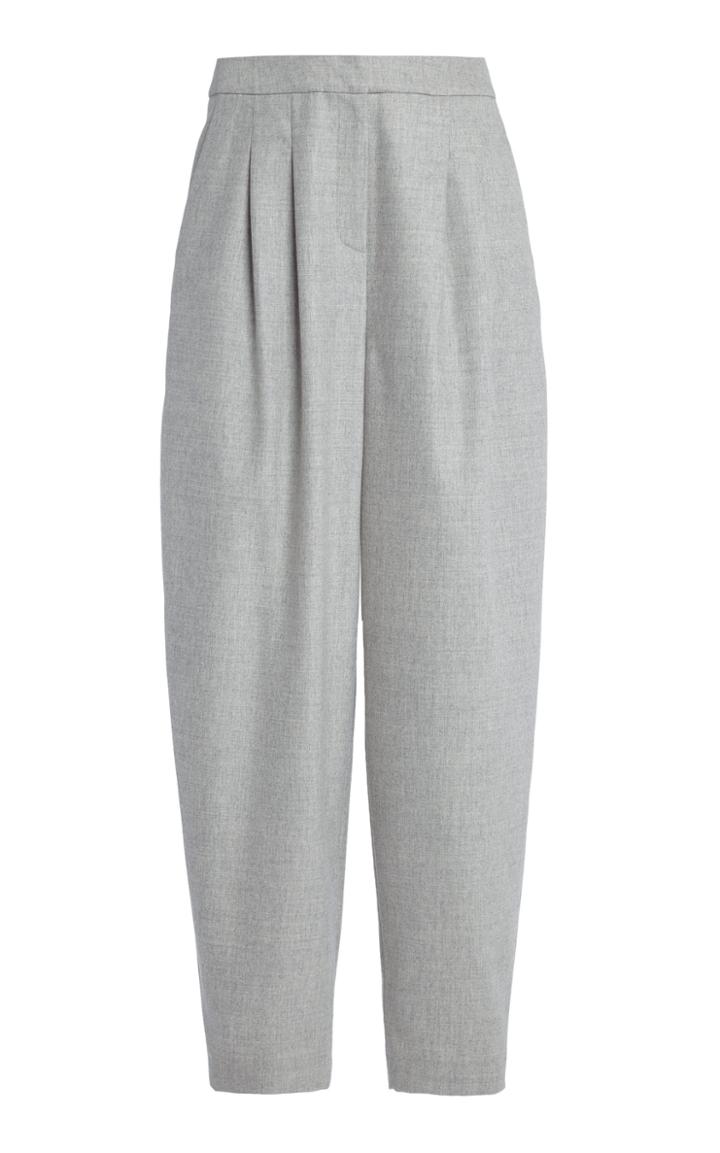 Moda Operandi Loulou Studio Farina Wool-blend Pleated Straight-leg Trousers