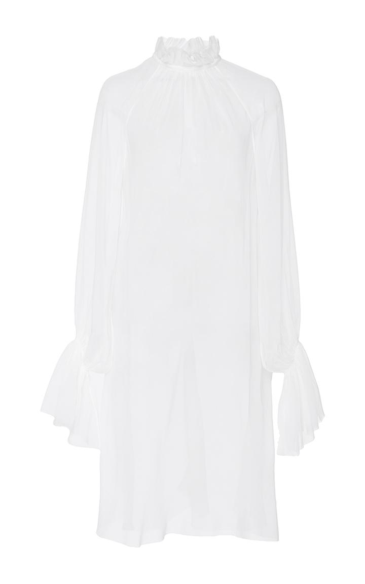 By. Bonnie Young Silk Organza Ruffle Collar Blouse