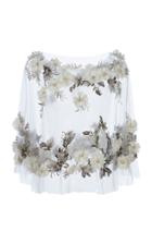 Marchesa Floral Tulle Capelet
