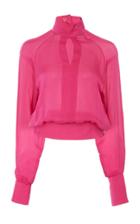 Balmain Cut Out Silk Top