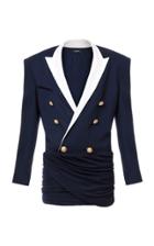 Moda Operandi Balmain Double-breasted Crepe Mini Blazer Dress