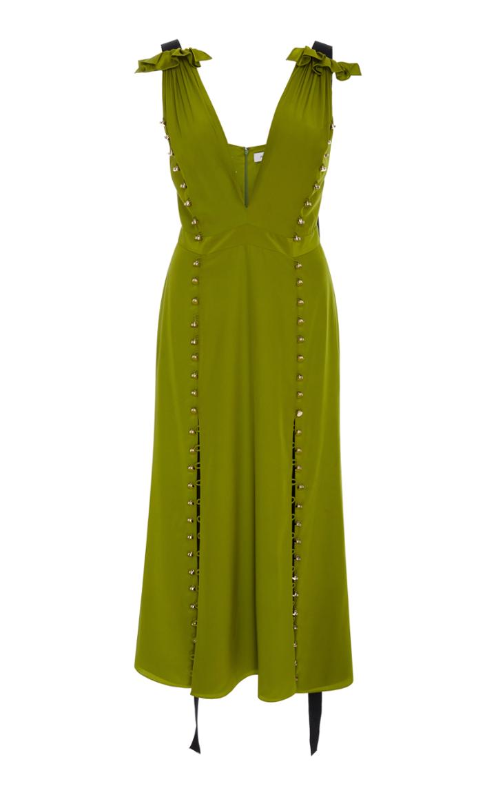 Prabal Gurung Deep V Charmeuse Dress