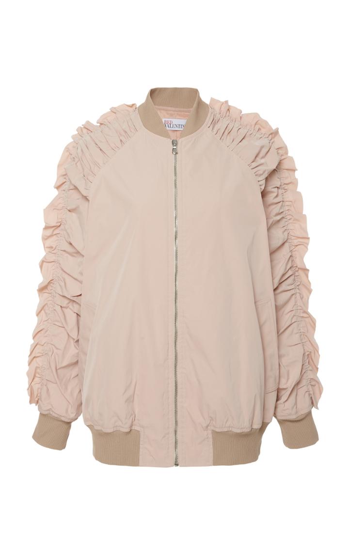Red Valentino Ruched Bomber Jacket