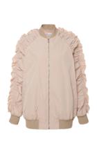 Red Valentino Ruched Bomber Jacket