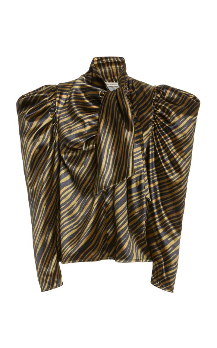 Moda Operandi Ulla Johnson Ivy Pussy-bow Printed Satin Blouse
