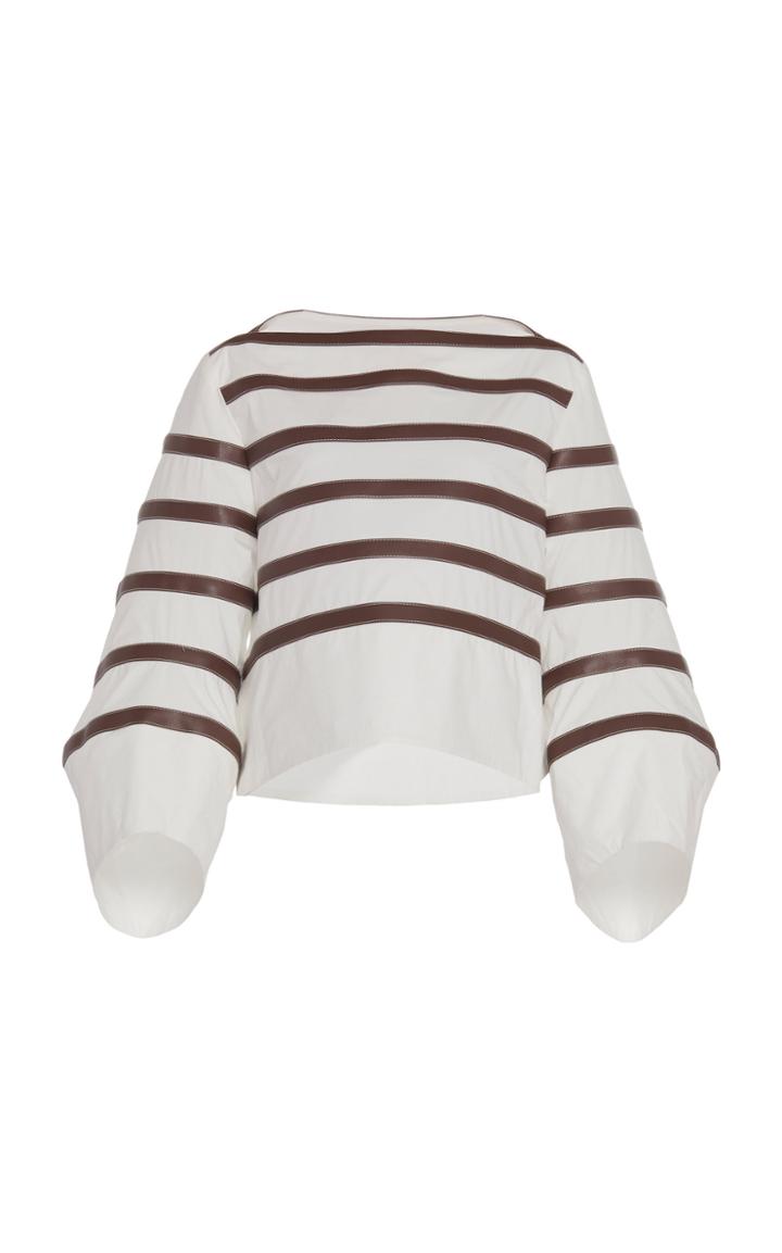 Rosie Assoulin Striped Cotton-knit Top