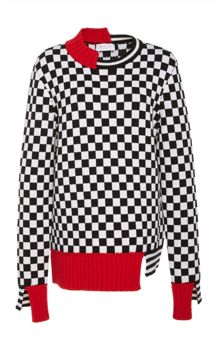 Michael Kors Collection Checked Cashmere Sweater