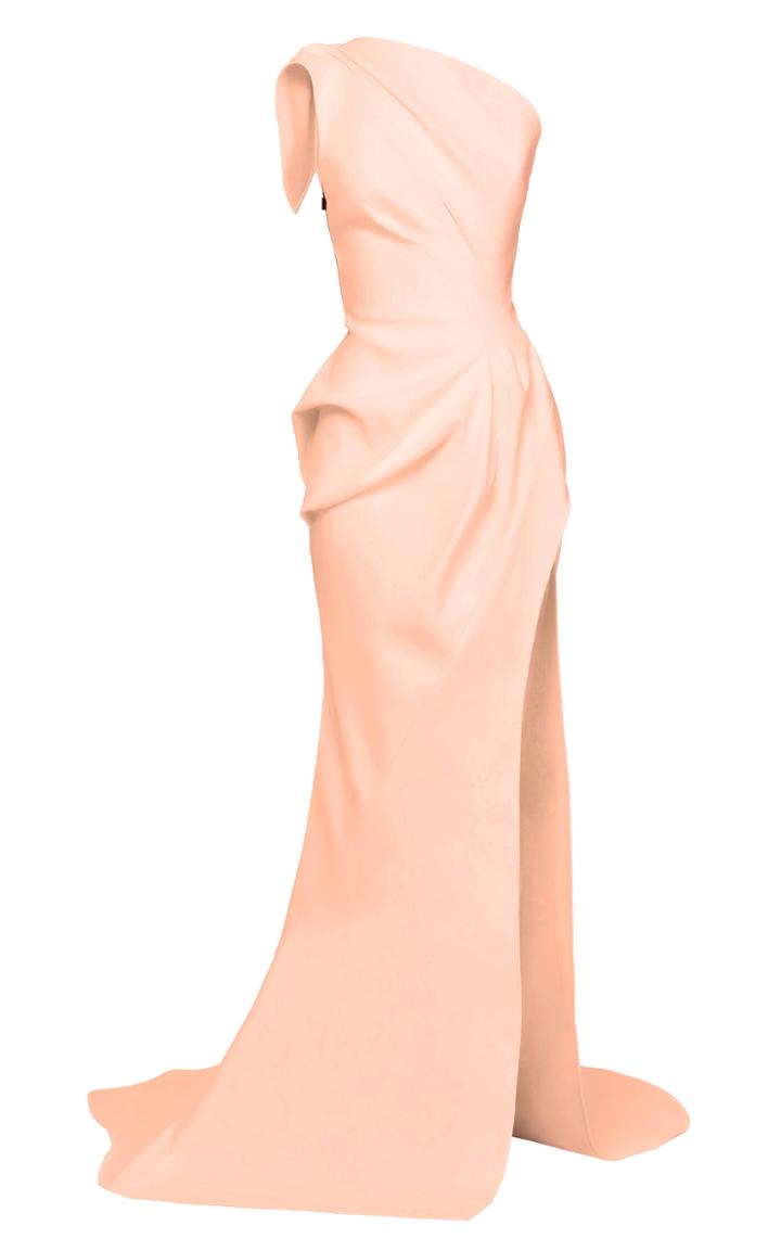 Maticevski Boundless Cutout One-shoulder Crepe Gown