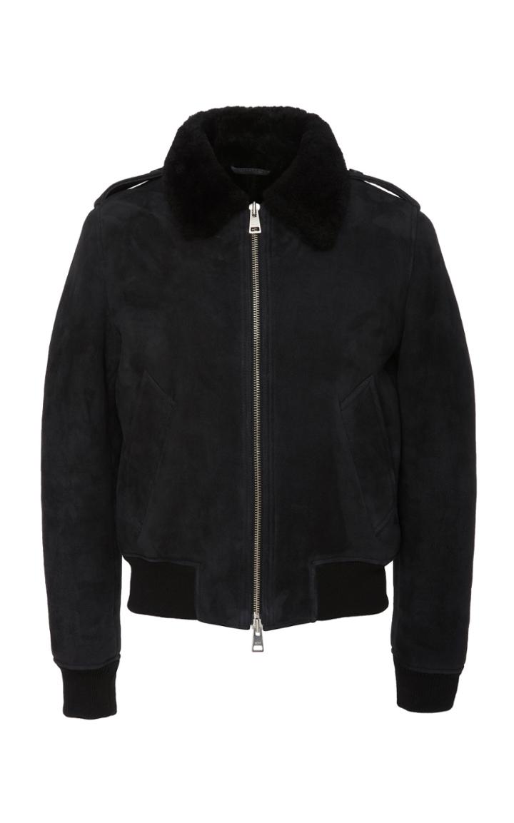Ami Shearling Collar Bomber Jacket