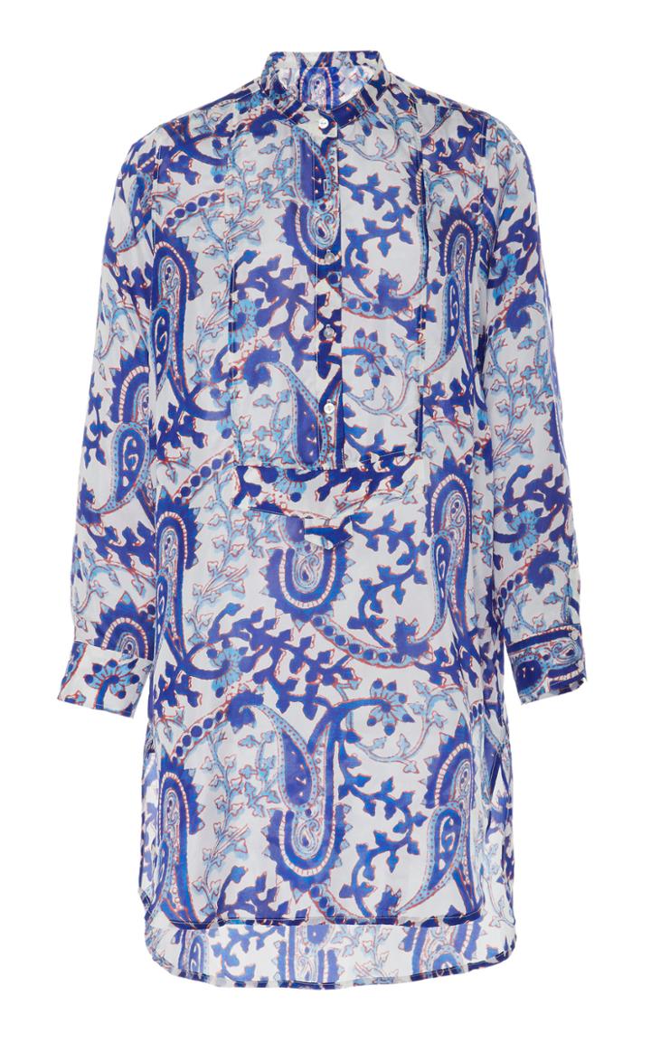 Figue Thalie Printed Silk Tunic Top