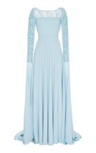 Georges Hobeika Long Draped Sleeve Gown
