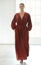 Matteau Swim Open Back Plunge Cotton Dress
