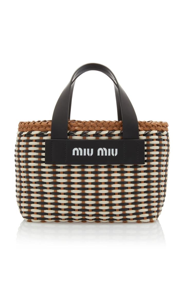 Miu Miu Intreccio Leather Tote Bag