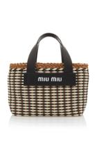 Miu Miu Intreccio Leather Tote Bag