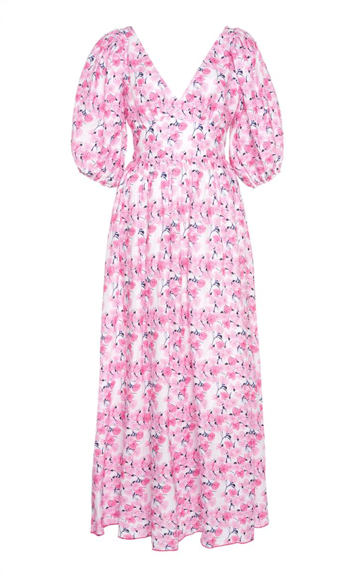 Gl Hrgel Floral-print Linen Midi Dress