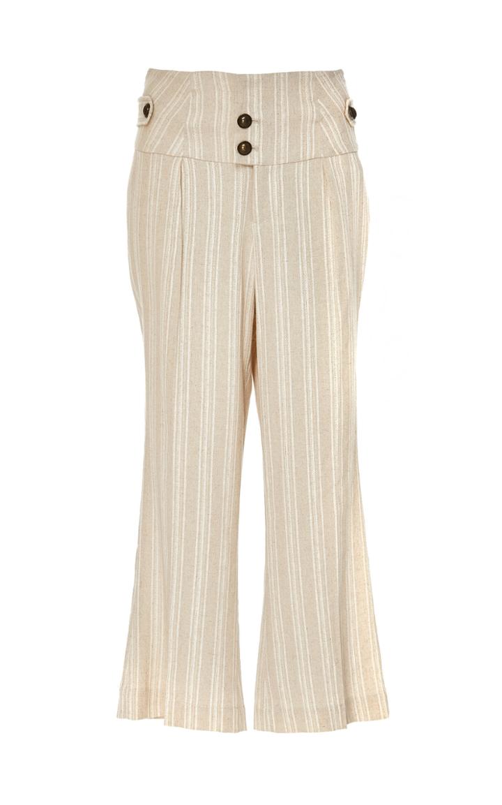 Martha Medeiros Cropped Martina Linen Pant