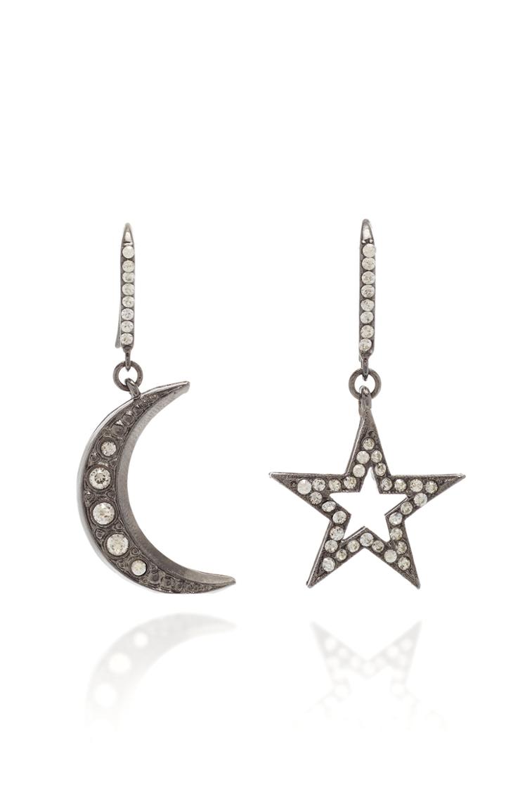 Moda Operandi Oscar De La Renta Pave Star And Moon Earrings