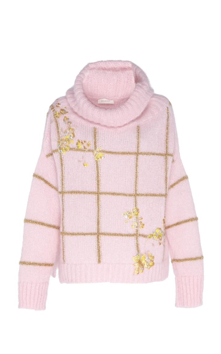 Delpozo Embroidered Mohair Sweater