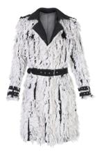 Balmain Faux-fur And Denim Cotton-blend Trench Coat