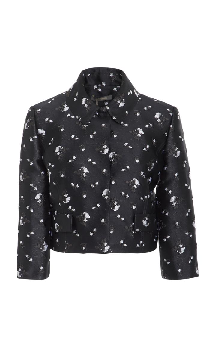 Zac Posen Jacquard Lame Floral Jacket