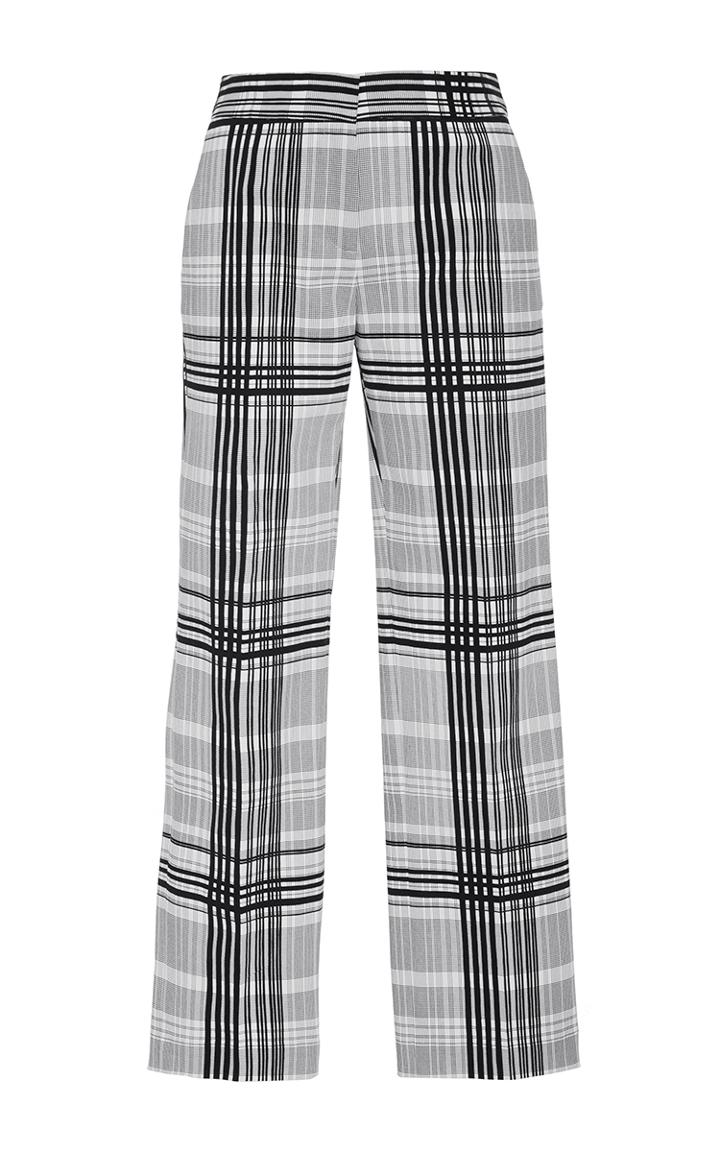 Diane Von Furstenberg Cigarette Plaid Twill Pants